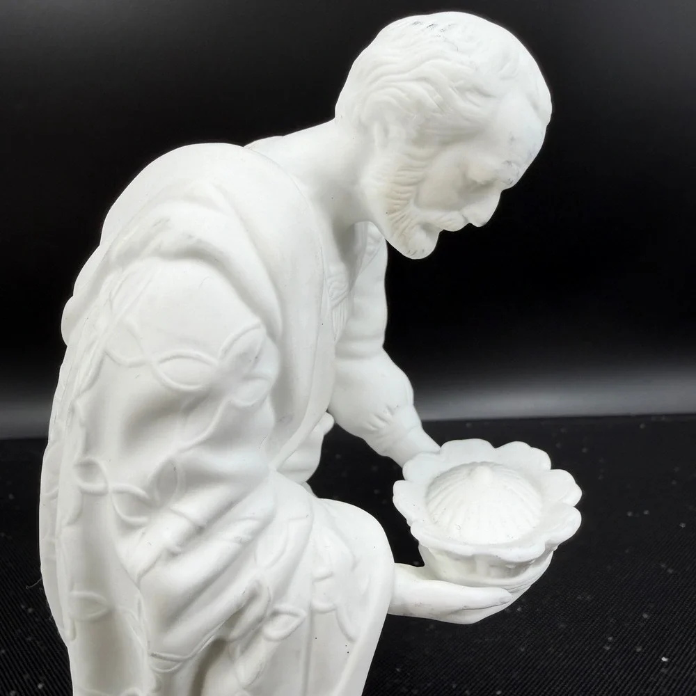 Lenox The‎ Nativity Kneeling King Wiseman White Bisque Porcelain Figurine 6inch